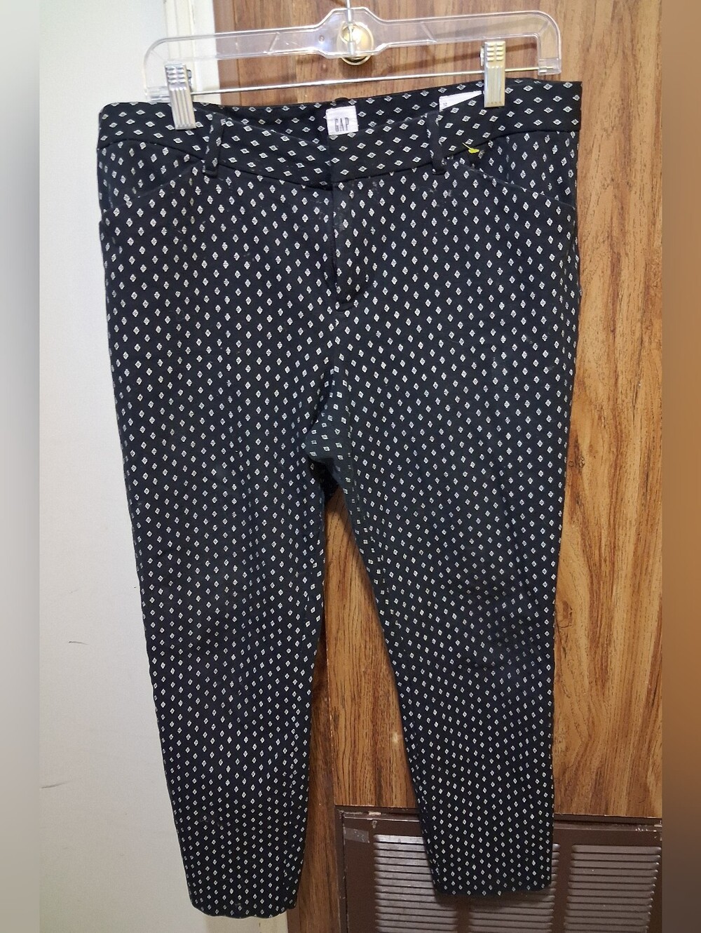 GAP Black Pants with White Diamond Print